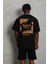 Unisex Oversize Baskılı Bisiklet Yaka T-Shirt - Siyah -Vlmr 5