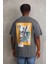 Unisex Baskılı Oversize T-Shirt - Füme -Vlmr 2