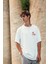 Unisex Baskılı Oversize T-Shirt - Beyaz -Vlmr 2