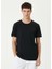 Unisex Basic Bisiklet Yaka Regular T-Shirt - Siyah -Vlmr 1