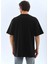 Unisex Oversize Taşlı Bisiklet Yaka T-Shirt - Siyah -Vlmr 2