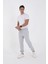Unisex Kışlık Üç Iplik Lastikli Eşofman Pantolon - Gri -Vlmr 4