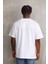 Unisex Baskılı Oversize T-Shirt - Beyaz -Vlmr 2