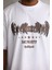 Unisex Baskılı Oversize T-Shirt - Beyaz -Vlmr 3