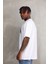 Unisex Baskılı Oversize T-Shirt - Beyaz -Vlmr 5