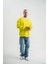 Geniş V Yaka Kol Ribana Detaylı Sweatshirt - Sarı -Vlmr 1