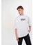 Unisex Bisiklet Yaka Baskılı Oversize T-Shirt - Siyah -Vlmr 1