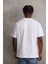 Unisex Baskılı Oversize T-Shirt - Beyaz -Vlmr 2