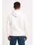 Erkek Üç Iplik Kapüşonlu Kanguru Cepli Sweatshirt Hoodie - Beyaz -Vlmr 2