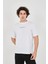 Unisex Jakar Kumaş Slim Fit T-Shirt - Beyaz -Vlmr 1
