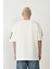 Unisex Baskılı Bisiklet Yaka Oversize T-Shirt - Beyaz -Vlmr 2