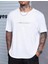 Unisex Baskılı Oversize T-Shirt - Beyaz -Vlmr 1