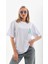 Unisex Baskılı Oversize T-Shirt - Beyaz -Vlmr 1
