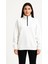 Kadın Üç Iplik Dık Yaka Yarım Fermuarlı Sweatshirt - Beyaz -Vlmr 4