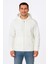 Erkek Üç Iplik Kapüşonlu Tam Fermuarlı Kanguru Cepli Sweatshirt Hoodie - Beyaz -Vlmr 4