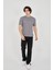 Unisex Jakar Kumaş Slim Fit T-Shirt - Boyalı Gri -Vlmr 4