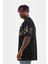 Unisex Bisiklet Yaka Baskılı Oversize T-Shirt - Siyah -Vlmr 4