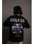 Kadın Oversize Baskılı Tişört - Golf Gtı Retro Araba Desenli, Siyah -Vlmr 1