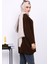 Kahverengi Dik Yaka Oversize Triko Kazak 4