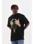 Unisex Baskılı Oversize T-Shirt - Siyah -Vlmr 5