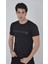 Erkek Göğüste Fermuar Aksesuarlı Dar Kalıp T-Shirt - Siyah -Vlmr 1