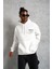Erkek 98 Baskılı Kapşonlu Sweat - Beyaz -Vlmr 1