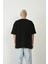 Unisex Baskılı Bisiklet Yaka Oversize T-Shirt - Siyah -Vlmr 2