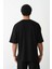Unisex Baskılı Oversize T-Shirt - Siyah -Vlmr 3