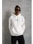 Erkek Astronot Baskılı Kapüşonlu Sweat - Beyaz -Vlmr 2