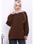 Kahverengi Biyeli İki İplik Sweatshirt 1