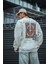 Uzun Kol Bisiklet Yaka Baskılı Sweatshirt - Beyaz -Vlmr 2