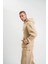 Unisex Double Oversize Kapşonlu Basic Sweatshirt - Bej -Vlmr 2