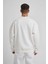Unisex Biskilet Yaka Üç Iplik Sweatshirt - Beyaz -Vlmr 3
