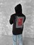 Uzun Kol Kapüşonlu Ön ve Arka Baskılı Sweatshirt - Siyah -Vlmr 2