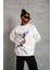 Erkek Güvercin Baskılı Sweatshirt - Beyaz -Vlmr 2