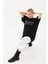 Unisex Taş Desenli Oversize T-Shirt - Siyah -Vlmr 4