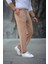 Erkek Paça Yırtmaçlı Burgu Selanik Dokulu Jogger Buggy Pantalon Rahat Kalıp - Kahverengi 1