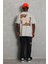 Unisex Oversize Baskılı Bisiklet Yaka T-Shirt - Gri -Vlmr 3