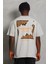 Unisex Oversize Baskılı Bisiklet Yaka T-Shirt - Gri -Vlmr 5