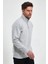 Oversize Yarım Farmuarlı Yakalı Basic Sweatshirt - Gri -Vlmr 2