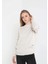Unisex Uzun Kol Biskilet Yaka Dokuma Triko - Bej -Vlmr 1