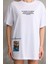 Unisex Bisiklet Yaka Baskılı Oversize T-Shirt - Beyaz -Vlmr 2