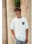 Unisex Baskılı Oversize T-Shirt - Beyaz -Vlmr 3