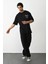 Unisex Baskılı Oversize T-Shirt - Siyah -Vlmr 3