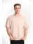 Erkek 24/1 Düz A Kalite Oversize T-Shirt - Bej -Vlmr 4