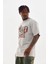 Unisex Baskılı Oversize T-Shirt - Gri -Vlmr 4