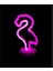 Neon Işıklı Flamingo Yazılı Masa Gece Lambası 1