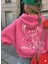 Sevimli Ayıcık Figürlü Rahat Kalıp Çocuk Pembe Sweatshirt 1
