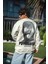 Kışlık Bisiklet Yaka Baskılı Sweatshirt - Beyaz -Vlmr 3