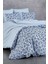Çift Kişilik Nevresim Takımı Pamuklu Mavi Düş Çiçekleri 3
